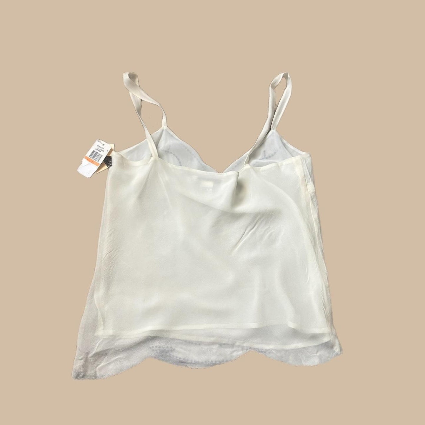 CREAM,BLACK AND PINK BEADED CAMI