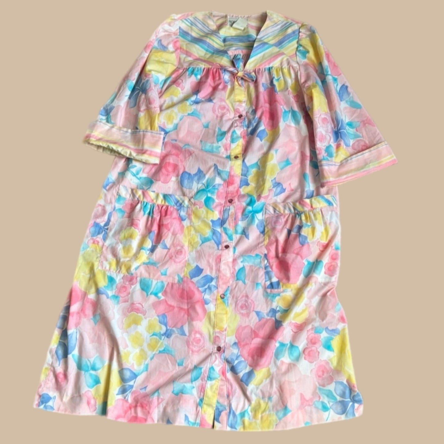 80s FLORAL AND STRIPE MOOMOO