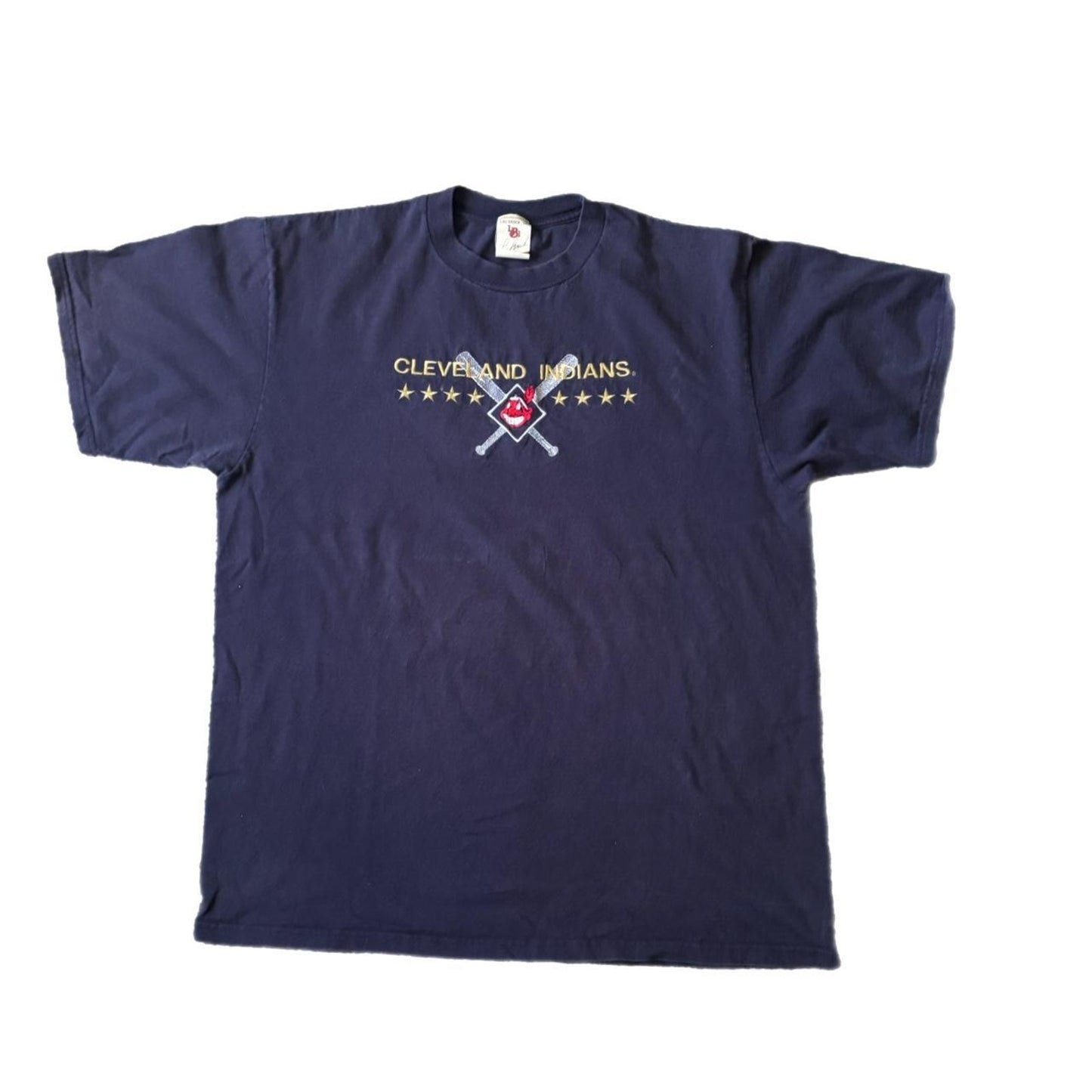 NAVY LOU BROCK 90'S CLEVELAND INDIANS EMBROIDERED TOP