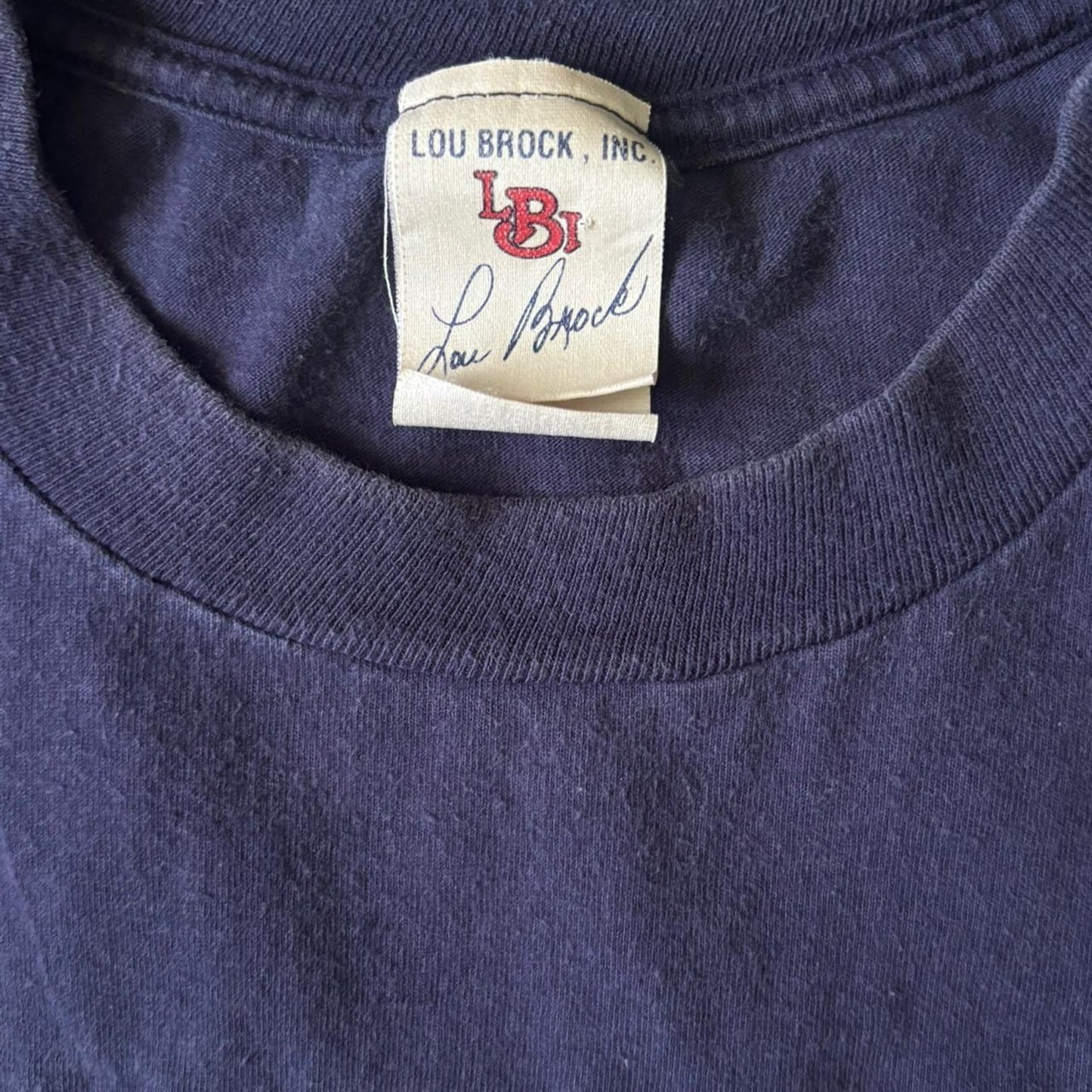NAVY LOU BROCK 90'S CLEVELAND INDIANS EMBROIDERED TOP