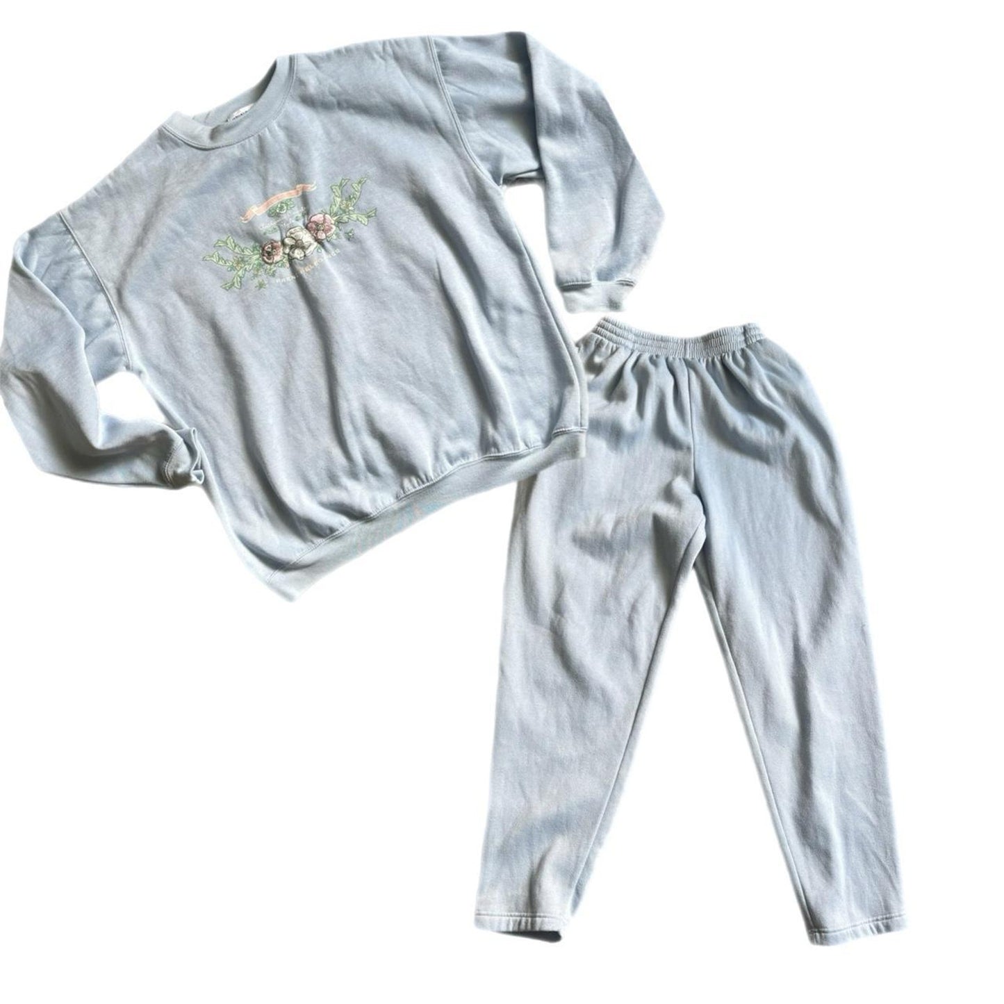 90'S FLORAL LIGHT BLUE SWEATSUIT