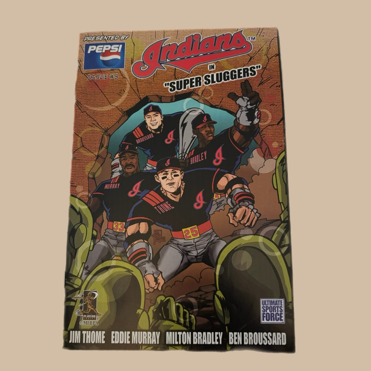 2002 CLEVELAND INDIAN SUPER SLUGGER COMIC BOOK WITH JIM THOME