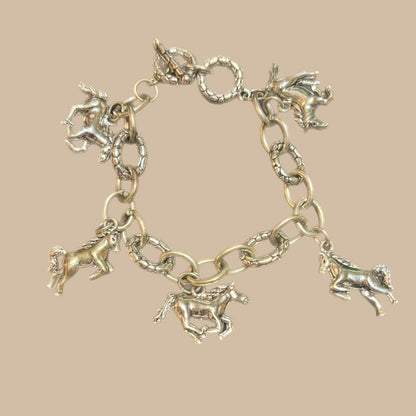 SILVER HORSE CHARM BRACELET
