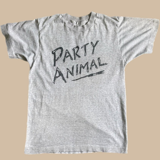 1980s GREY PARTY ANIMALS SINGLE STITCH TEE