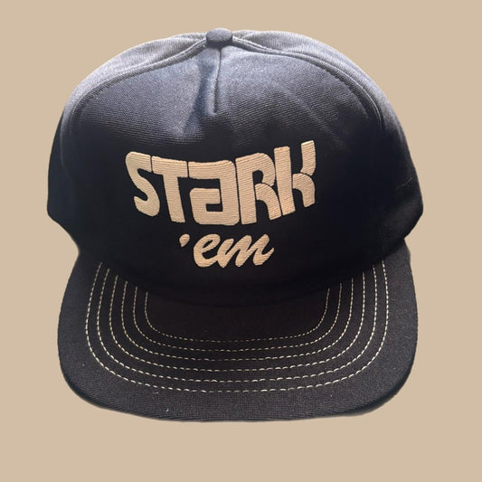 BLACK AND WHITE STARK 'EM TRUCKER CAP