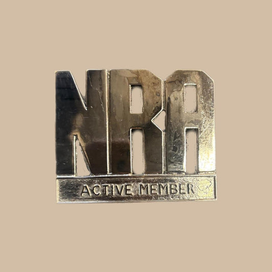 CHROMED BLACK NRA ACTIVE MEMBER BELT BUCKLE