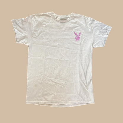 BEIGE TEE WITH PINK PLAYBOY BUNNIES