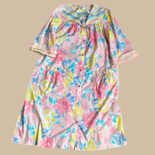 80s FLORAL AND STRIPE MOOMOO