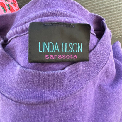 80s PURPLE TEE WITH BUTTERFLIES