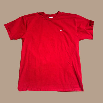 Y2k RED NIKE WHITE SWOOSH TEE