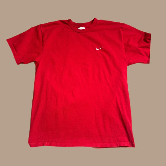 Y2k RED NIKE WHITE SWOOSH TEE