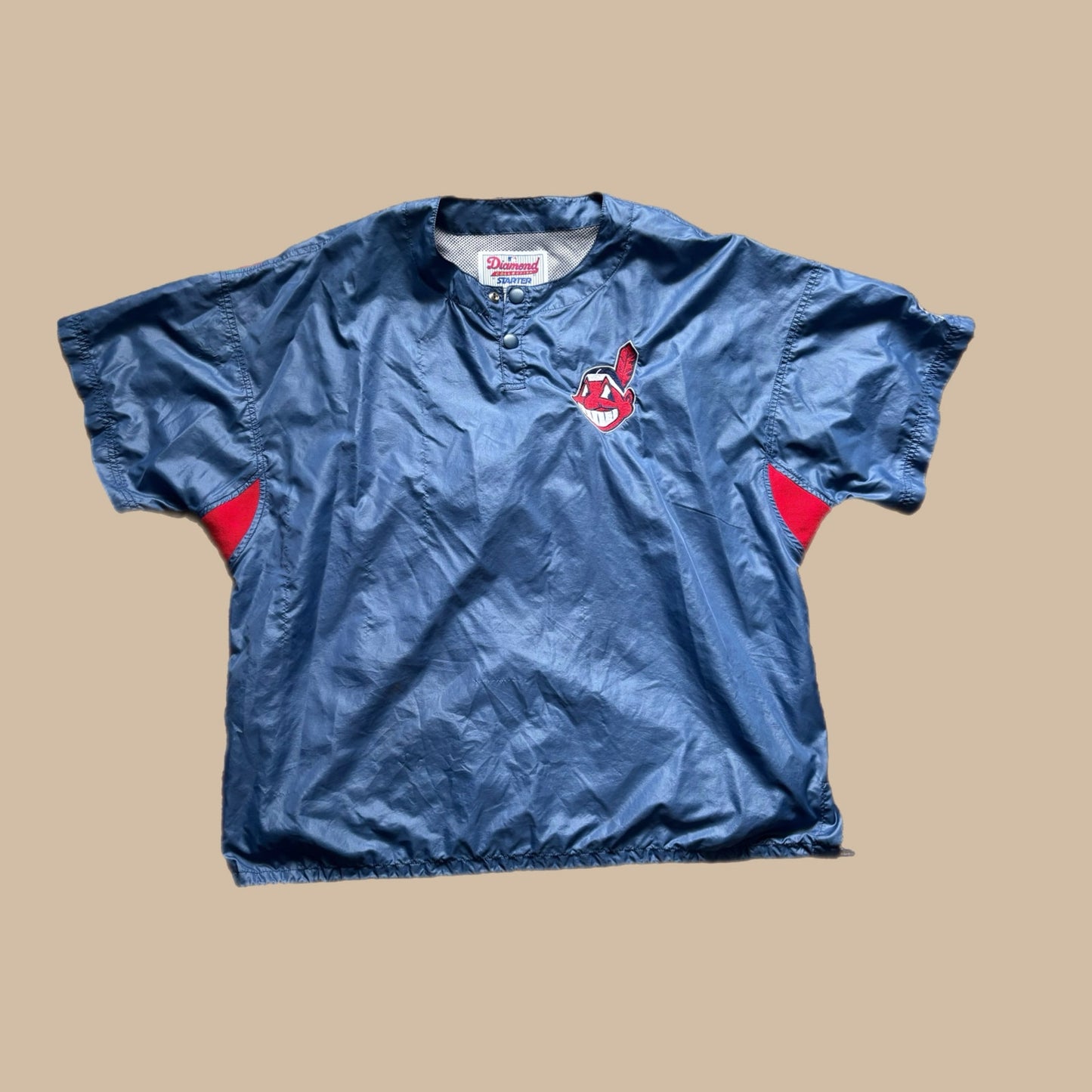 90s STARTER CLEVELAND INDIANS SHORT SLEEVE WINDBREAKER